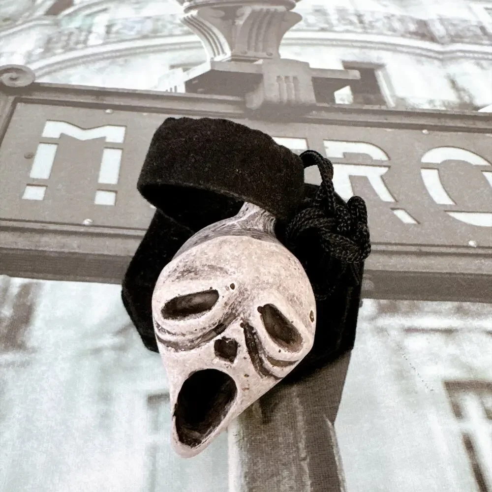 Ghostface Aztec Death Whistle, Halloween Horror Scream Necklace